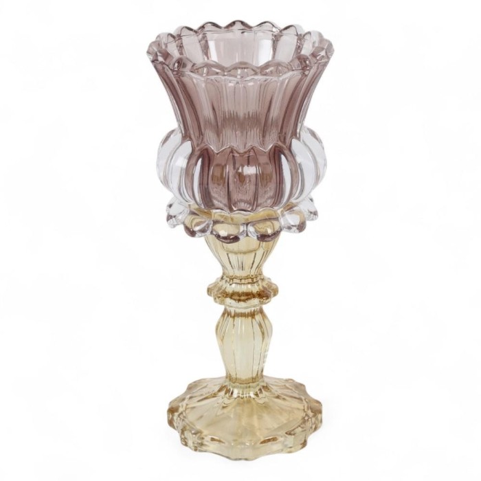 PORTACANDELA VETRO ANNEMARIE LILLA H.18.5